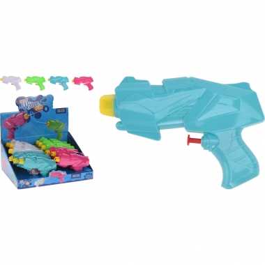 2x mini waterpistolen/waterpistool groen van 15 cm kinderspeelgoed