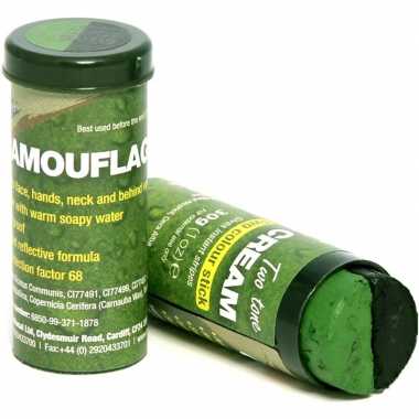 2x speelgoed zwarte/groene camouflage schmink stiften voor kids