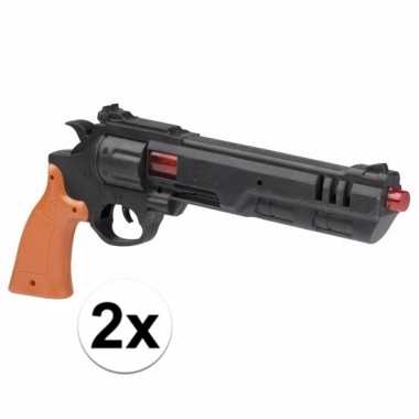 2x stuks speelgoed dirty harry politie pistolen 36 cm