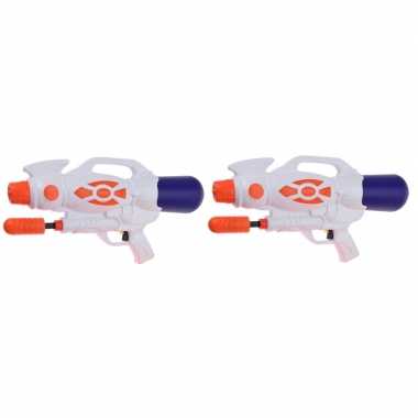 2x waterpistolen/waterpistool oranje van 47 cm kinderspeelgoed