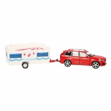 Bmw x5 met caravan speelgoed modelauto 1:34