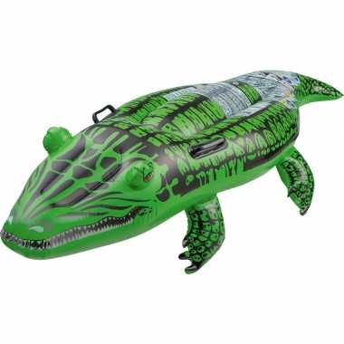 Groene opblaasbare krokodil 145 cm ride-on speelgoed