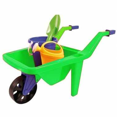 Kruiwagen groen buitenspeelgoed setje voor kinderen 65 cm