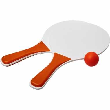 Oranje/witte beachball set buitenspeelgoed