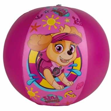 Paw patrol opblaasbare speelgoed strandbal fuchsia roze 40 cm