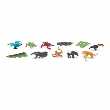 Plastic speelgoed figuren regenwoud dieren 11 stuks