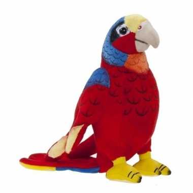 Pluche speelgoed ara papegaai rood 20 cm