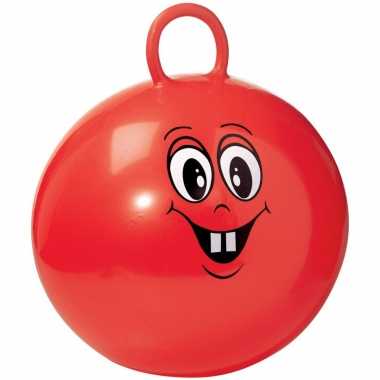 Rode skippybal met smiley gezichtje 45 cm buitenspeelgoed