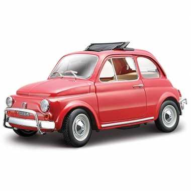 Speelgoed auto fiat 500 1968 rood 1:24