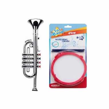 Speelgoed instrumenten setje trommel en trompet voor kinderen