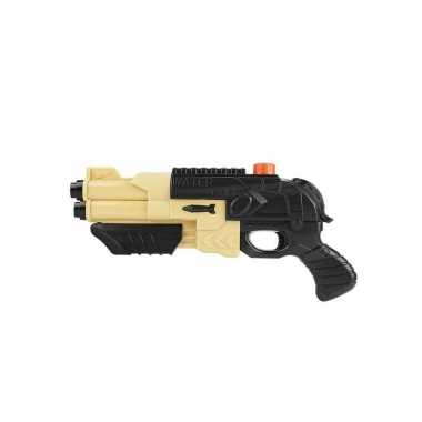 Speelgoed leger waterpistool zwart/beige 42 cm