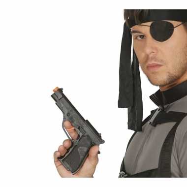 Speelgoed politie wapen zwart 19 cm
