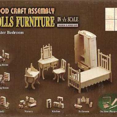 Speelgoed poppenhuis slaapkamer meubels bouwpakket