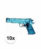 10x blauw speelgoed waterpistolen 20 cm