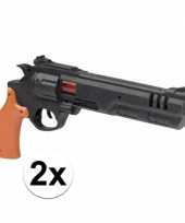 2x stuks speelgoed dirty harry politie pistolen 36 cm