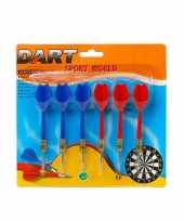 6x dartpijlen rood en blauw 11 5 cm sportief speelgoed