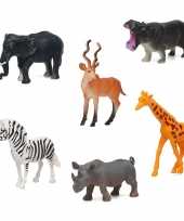 6x plastic safari jungle dieren speelgoed figuren 14 cm voor kinderen