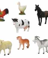 7x plastic boerderij dieren speelgoed figuren 9 cm voor kinderen