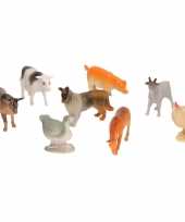 8x plastic speelgoed boerderijdieren figuren