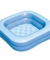 Blauw opblaasbaar zwembad babybadje 86 x 86 x 25 cm speelgoed