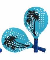 Blauwe beachball set met palmbomenprint buitenspeelgoed