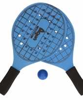 Blauwe beachball set met tennisracketprint buitenspeelgoed