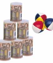 Blikken gooien 50 euro geld biljet blik 11 cm speelset 9 delig speelgoed