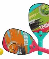 Gekleurde beachball pickleball set met print buitenspeelgoed