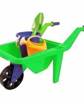 Kruiwagen groen buitenspeelgoed setje voor kinderen 65 cm