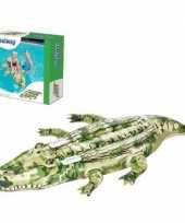 Opblaasbare krokodil met camouflageprint 175cm ride on speelgoed