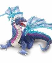 Plastic draak blauw 15 cm speelgoed