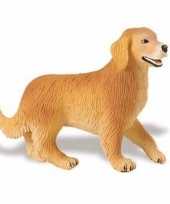 Plastic speelgoed figuur golden retriever hond 10 cm
