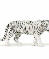 Plastic speelgoed figuur witte tijger 15 cm