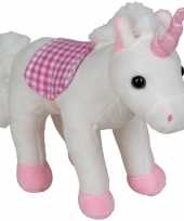 Pluche eenhoorn knuffel wit roze 20 cm speelgoed