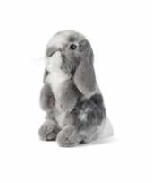Pluche grijze hangoor konijn knuffel 19 cm speelgoed