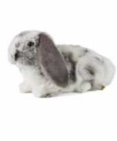 Pluche grijze hangoor konijn knuffel 30 cm speelgoed