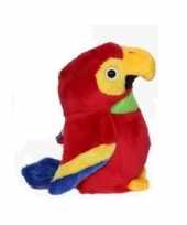 Pluche speelgoed ara papegaai rood 15 cm