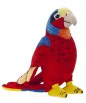 Pluche speelgoed ara papegaai rood 20 cm