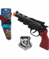 Politie speelgoed pistool pistolen zwart 27 cm