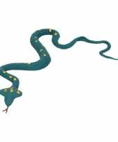 Rubberen speelgoed cobra slang donkergroen 55 cm