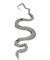 Rubberen speelgoed cobra slang grijs 55 cm