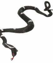 Rubberen speelgoed cobra slang zwart 55 cm