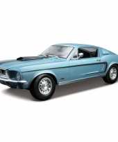 Speelgoed auto ford mustang gt 1968 blauw 1 18