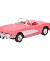 Speelgoed auto roze chevrolet corvette cabrio auto 12 cm