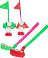 Speelgoed midgetgolf mini golf set 2 clubs holes balletjes